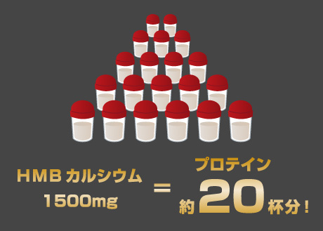 HMBカルシウム1500mgはプロテイン約20杯分 イメージ
