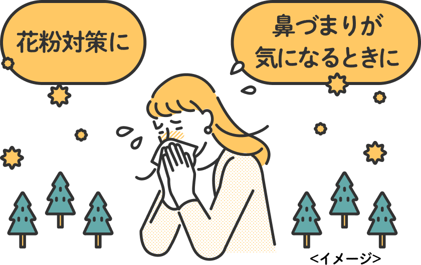 花粉対策に　鼻づまりが気になるときに　イメージ
