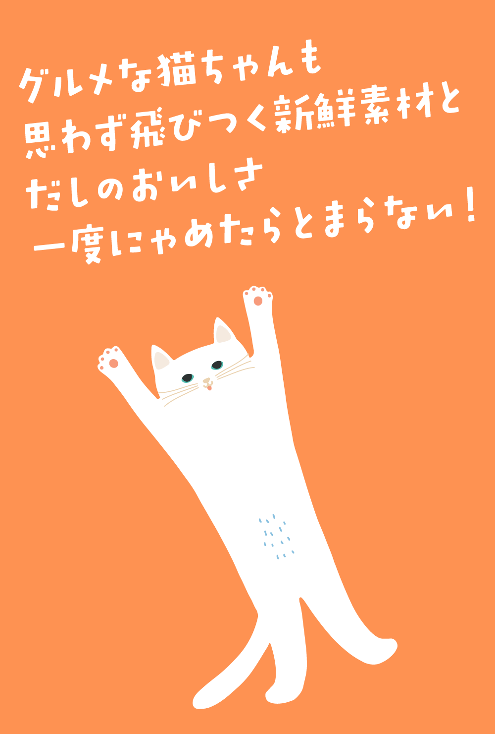 グルメな猫ちゃんも思わず飛びつく新鮮素材とだしのおいしさ一度にゃめたらとまらない！