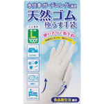 ＮＩＤ 天然ゴム手袋 Ｌ 100枚 白