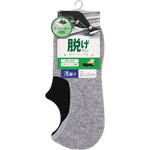 ＮＩＤ 紳士脱げにくいスニーカーソックス浅履き ２５－２７ｃｍ 1足 グレー