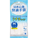 ＮＩＤ はめ心地快適ビニール手袋うす手Ｍ 1双 ホワイト