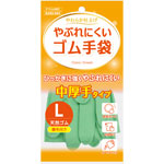 ＮＩＤ やぶれにくい天然ゴム手袋 中厚手 Ｌ 1双 グリーン