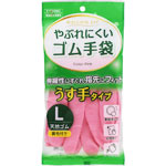 ＮＩＤ やぶれにくい天然ゴム手袋 うす手 Ｌ 1双 ピンク