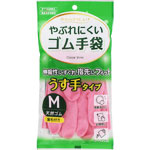 ＮＩＤ やぶれにくい天然ゴム手袋 うす手 Ｍ 1双 ピンク