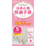 ＮＩＤ はめ心地快適ビニール手袋中厚手Ｓ 1双 ライトグレー