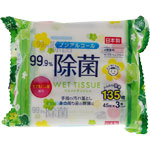 ＮＩＤ ９９．９％ノンアルコール除菌ウェットティッシュ 45枚×3個