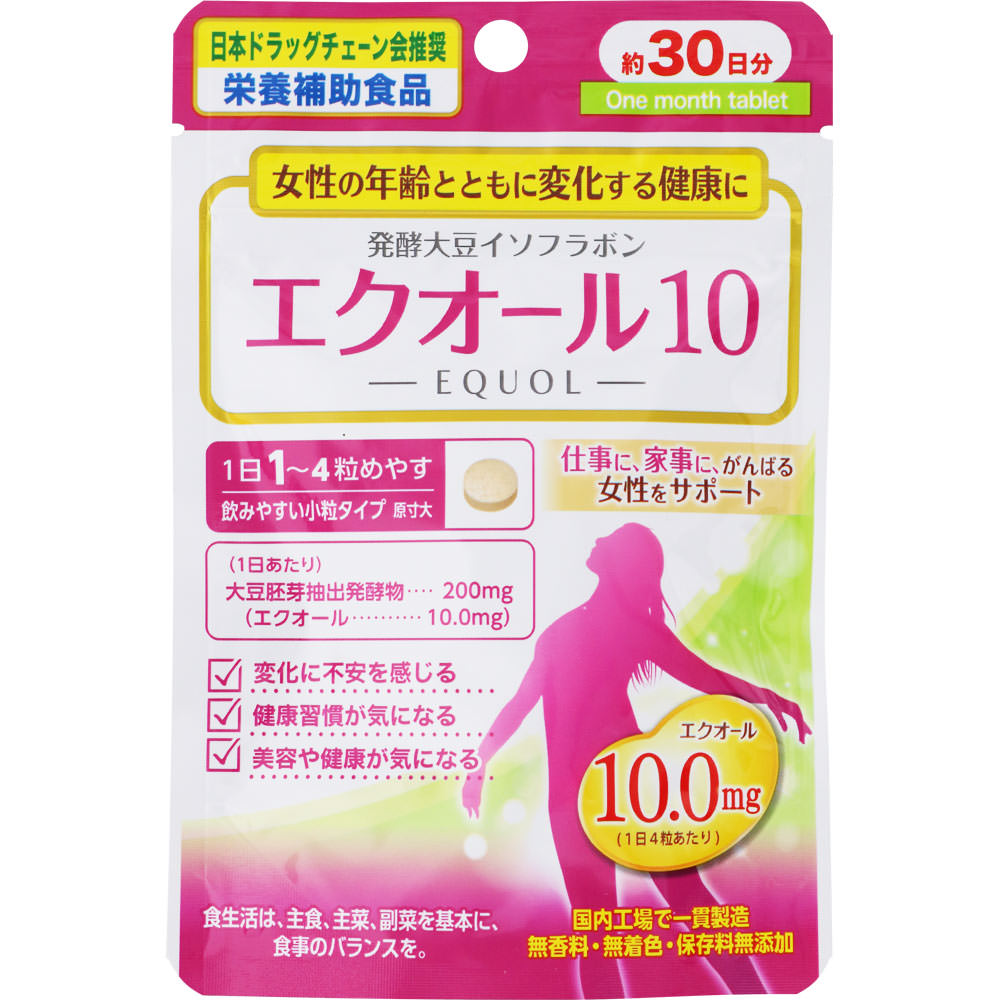 ＮＩＤ 発酵大豆イソフラボン エクオール１０ 30g（250mg×120粒）✕4 